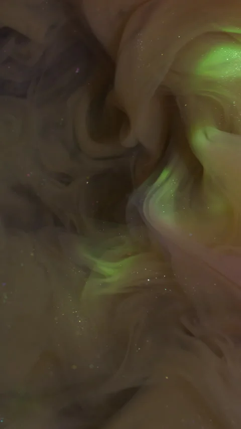 Vertical underwater mist splash art ink glitter Stock Footage 339771065