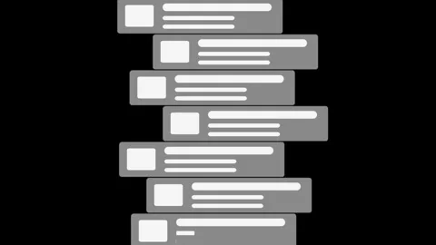 Vertical user interface notification bars and message placeholder elements .. 스톡 동영상 336321449
