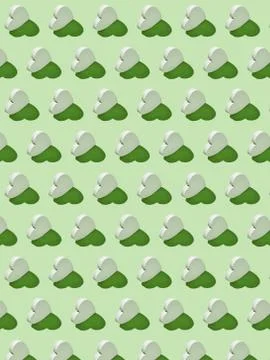 Vertical Valentine's hearts pattern with hard shadows. Stock Illustration