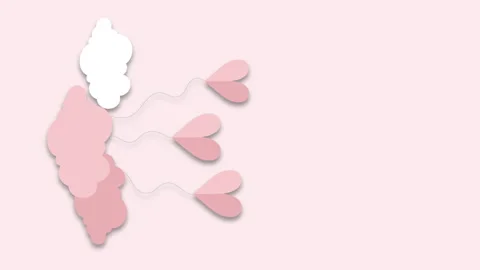 Vertical Valentines papercut balloons Stock Footage 263473187
