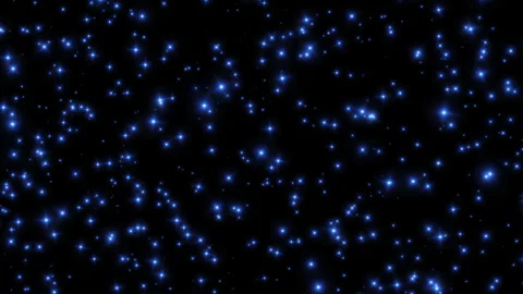 Vertical VDO loop falling glow blue star on black background Stock Footage 276420817