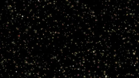 Vertical VDO loop falling multicolored star on black background Video stock 270062330