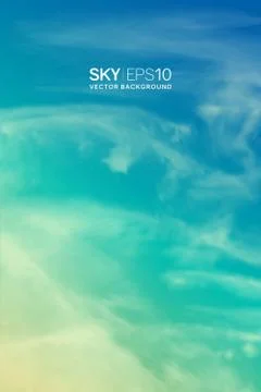 Vertical vector background with realistic turquoise-yellow sky Illustrazione stock