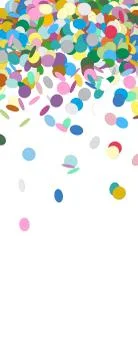 Vertical Vector Banner with Raining Confetti and Free Space for Design Elemen Stock Illustration