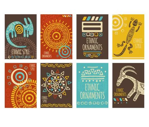 Vertical vector poster, template card, sticker with geometric patterns and an 스톡 일러스트