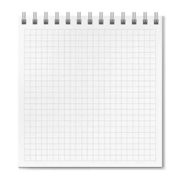 Vertical vector realistic square ruled notebook Illustrazione stock