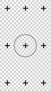 Vertical VFX tracking markers with central circle isolated on transparent Stock Illustration