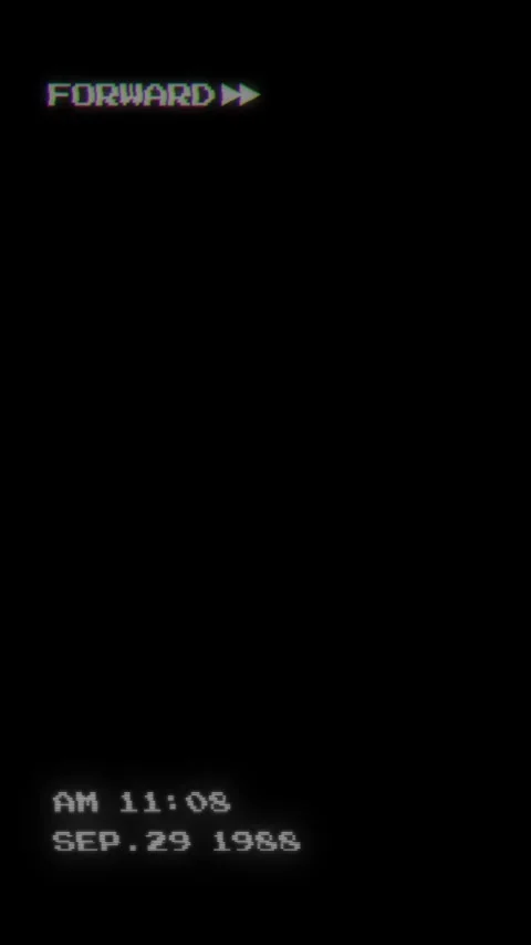 Vertical VHS Forward Glitch Screen Animation with Timestamp and Retro Noise Stock Footage 319059511