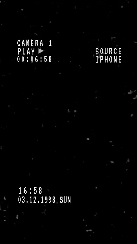 Vertical VHS Play Screen Overlay with Timecode and Noise Effect Stock Footage 330123035
