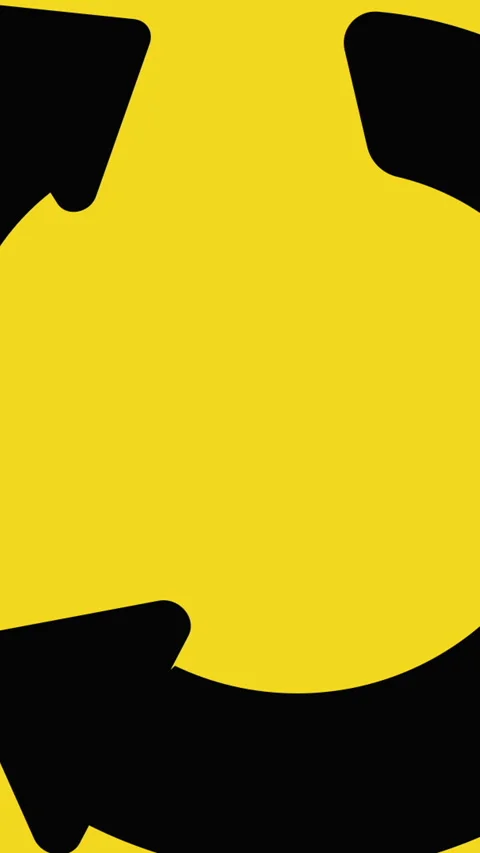 Vertical video  - 2d animation of scaling traffic sign on yellow background Vidéo 259690578