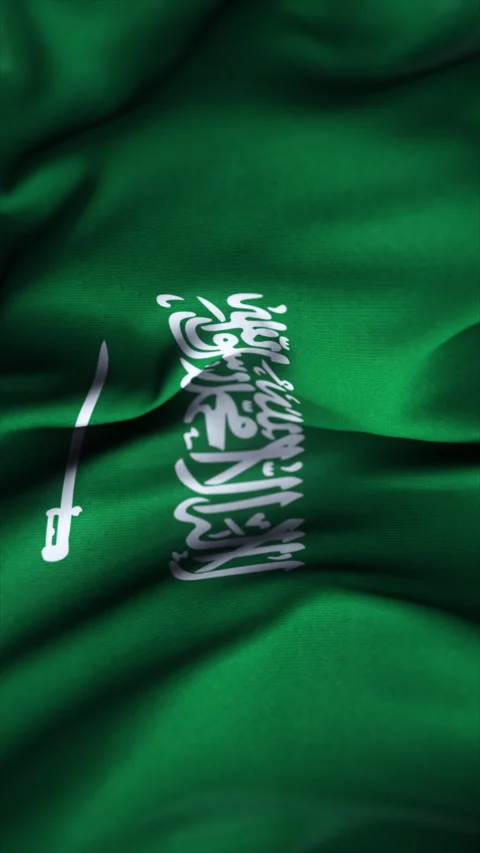 Vertical video 3D animation waving flag of Saudi Arabia. Stock Footage 337235062