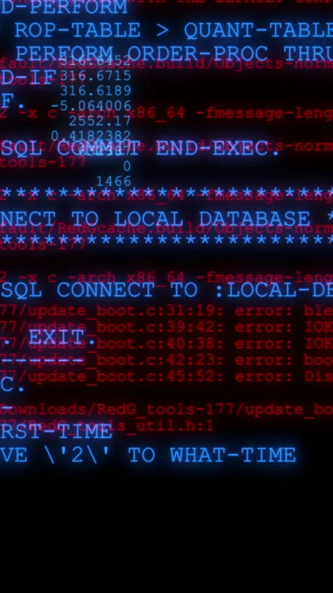 Vertical video 4K animation - Hacker code running down a computer screen te.. Stock Footage 232380120