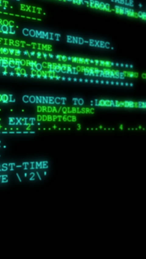 Vertical video 4K animation - Hacker code running down a computer screen te.. Stock Footage 232468801