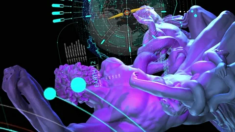 Vertical video -  .4k Rotating  statue on green screen - animation Stock Footage 147171345