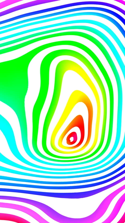 Vertical video of abstract background of rainbow wave circles. Seamless hypnotic 스톡 동영상 302079716