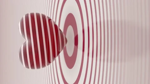 Vertical Video Abstract Background With The Red Striped Heart Stock Footage 165218357