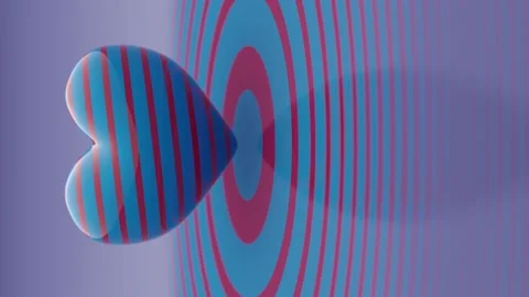 Vertical Video Abstract Background With The Striped Heart Stock Footage 165090223
