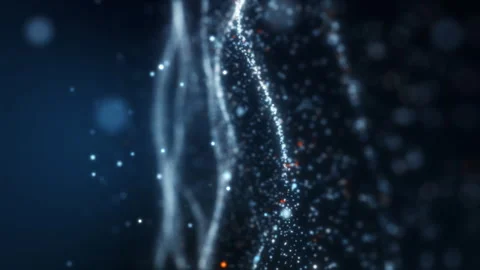VERTICAL VIDEO, Abstract digital blue particle wave and lights Stock Footage 240538830