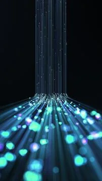 Vertical video Abstract digital data transfer with colorful vertical lines... 库存照片