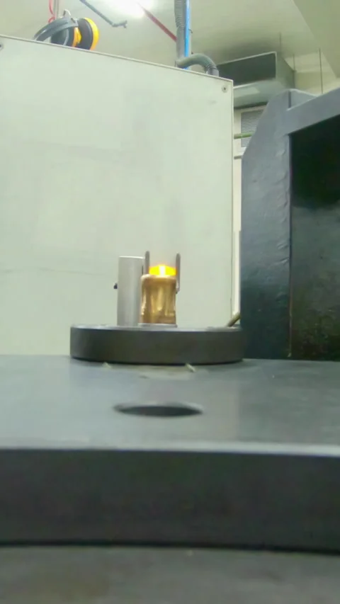 Vertical video of Advanced robotic machine manufacturing parts in an automated Video stock 206331195