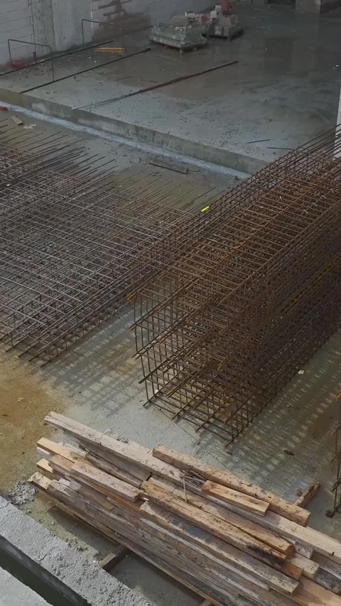Vertical Video: Aerial Perspective of a Construction Background With Diverse Stock Footage 342572403