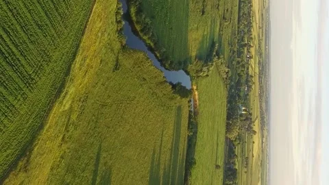 Vertical video. Aerial view of Ukraine. Flight over the Ukrainian landscape Stock Footage 220104456