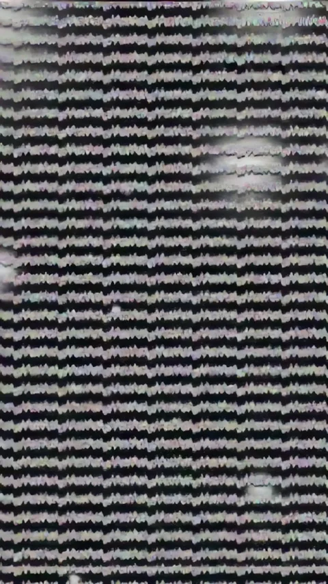 Vertical video: After feed glitch scan lines shifting into mosaic as blobs Stock Footage 328686398
