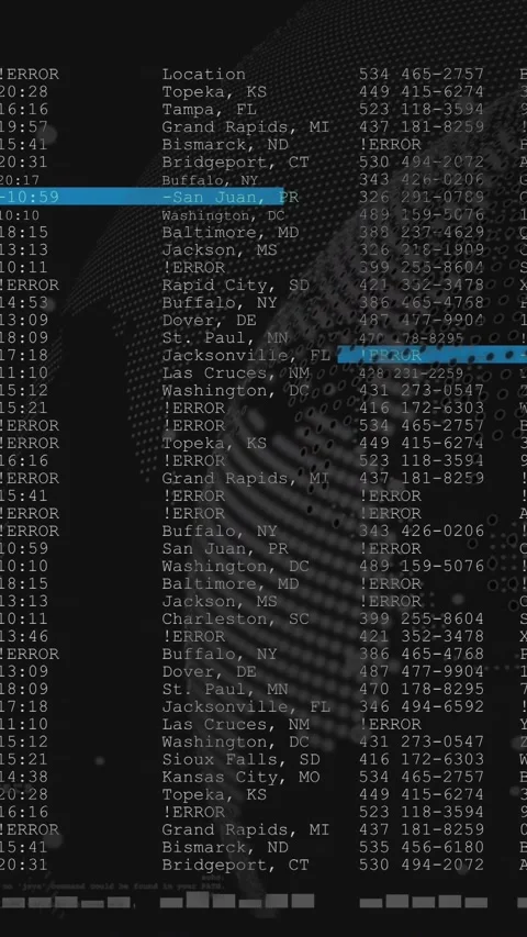 Vertical video: After globe rotation data column appearing, scrolling and Stock Footage 329552705