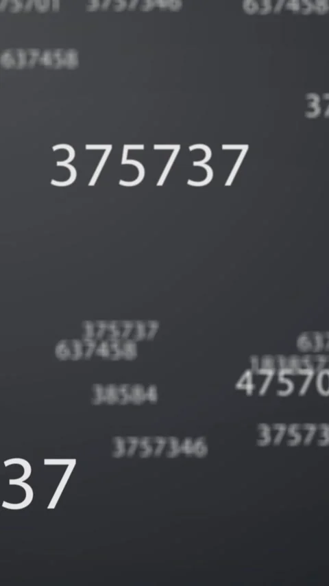 Vertical video: After pause numbers emerging from edges large label growing and Stock Footage 348566798