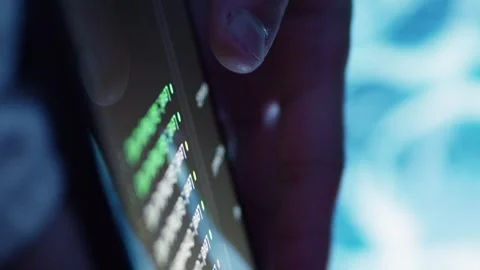 Vertical video AI professional runs code in data center Stock Footage 250360912