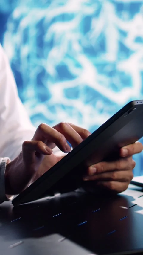 Vertical video AI programmer runs code in data center Stock Footage 249086884