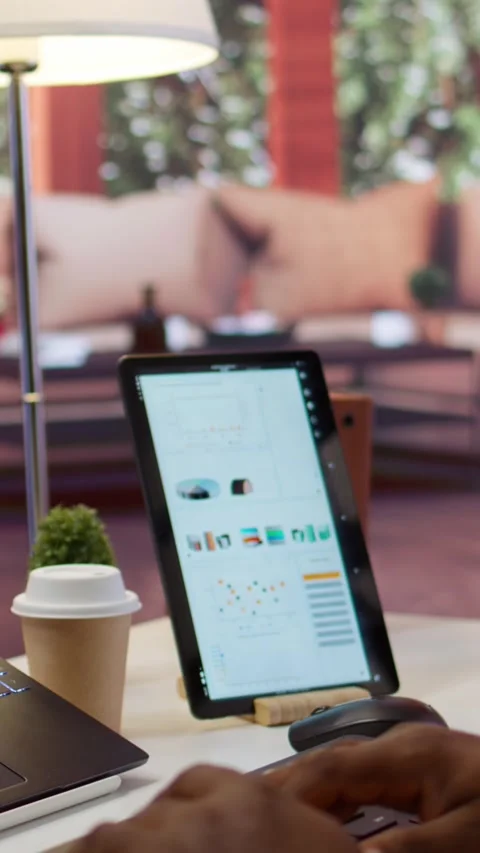 Vertical Video AI software developer creating an algorithm for deep learning and Stock Footage 278192835