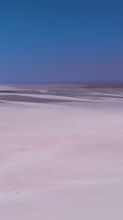 Vertical video. Aksaray, Turkey. Tuz Golu, one of the world's largest Stock Footage 339765517
