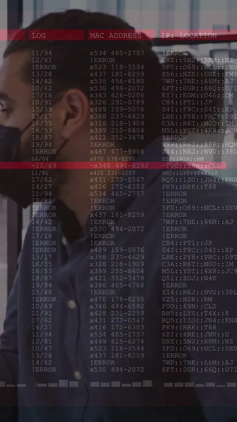 Vertical video: Analyst watching screens to spot errors as security overlay Stock Footage 333135149