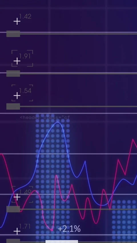 Vertical video: Analytics drawing dual chart on feed starting tracking trends Stock Footage 331720922