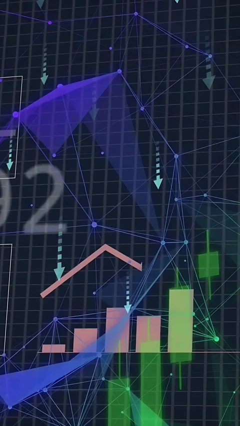 Vertical video: Animated dashboard starting with ANALYSING DATA, animating Stock Footage 334917253