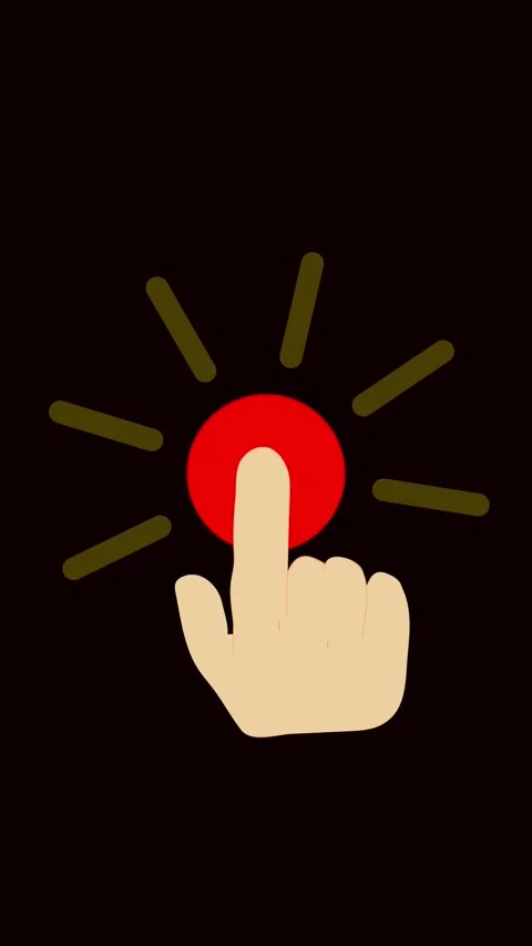 Vertical video animated hand pressing red button action trigger click digit.. 스톡 동영상 321630013