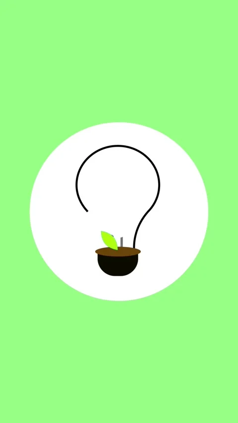 Vertical video animated lightbulb concept idea green background minimalist .. Stock Footage 321629991