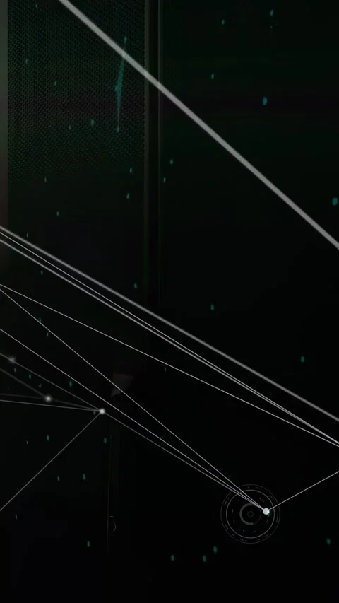 Vertical video: Animated network starting sweep, nodes converging to ripple, Stock Footage 332845829