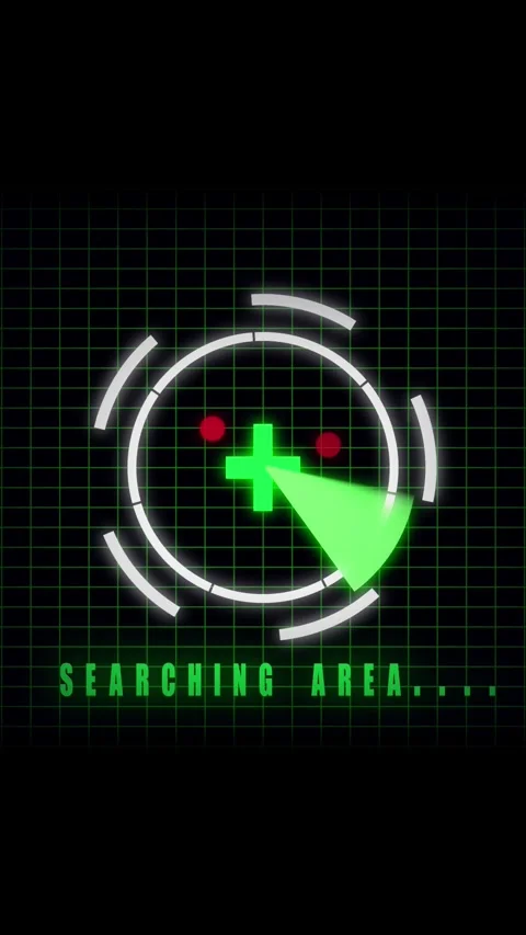 Vertical video animated radar screen search target acquisition green scan. .. Stock Footage 321630056