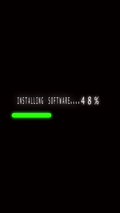 Vertical video animated software installation progress bar green loading sc.. Stock Footage 321630024
