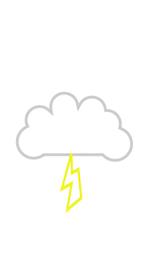Vertical video animated thunderbolt cloud strike for weather graphics. Powe.. Stock Footage 321627759