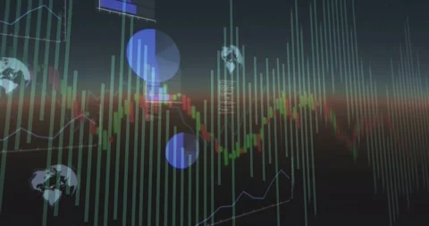 Vertical video: Animating central bars and red wave as panels fading in on Stock Footage 331169451