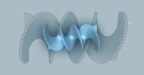 Vertical video: Animating helix undulating in abstract space after playback Stock Illustration