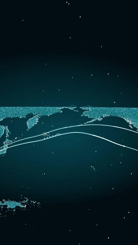 Vertical video: Animating Pacific map wi... | Stock Video | Pond5