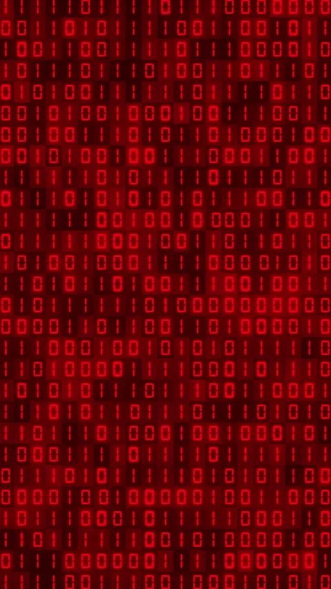 Vertical video animation of a binary code in red. Stock Footage 241573805
