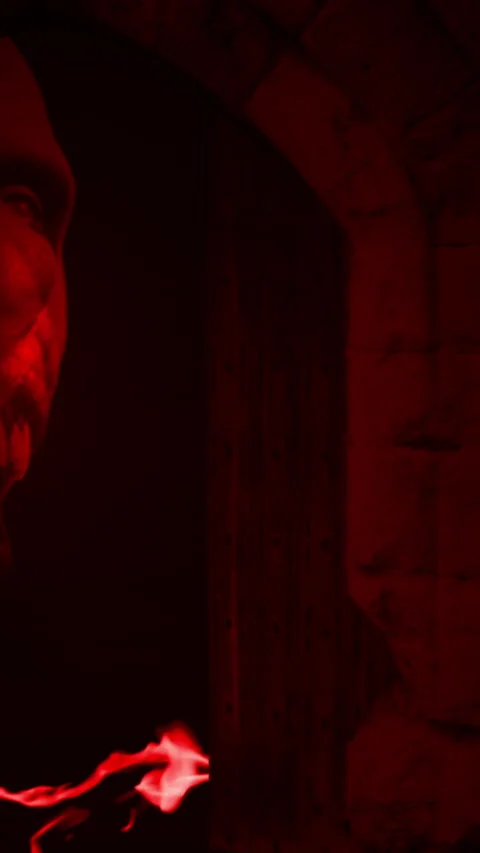 Vertical video -animation of Door Opening To the Hell Stock Footage 222733729