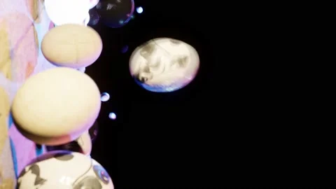 Vertical Video Animation Of Fall 3d Eggs With Scifi Modern Texture For Easter Ho Stock Footage 234754136
