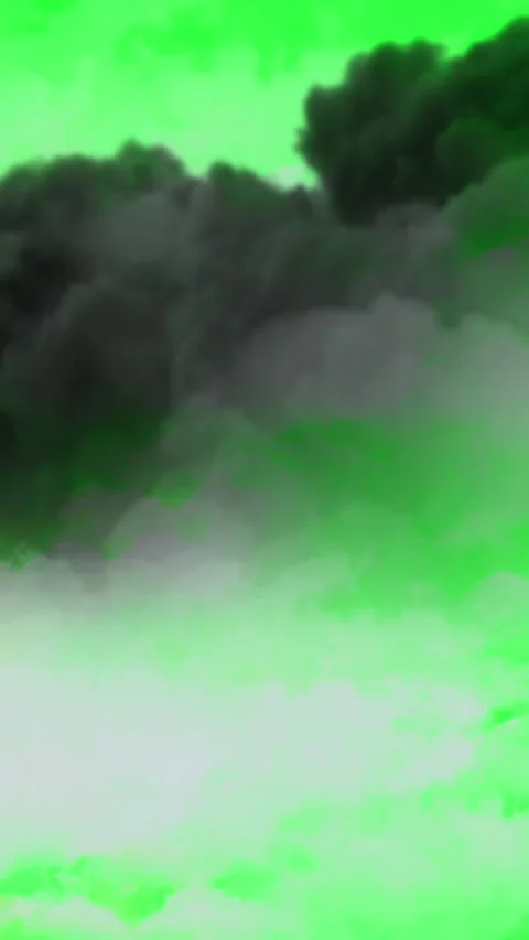 Vertical video animation - Flying Through The Clouds On The Green Screen Back Stock Footage 222991585