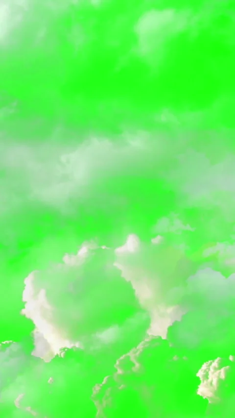 Vertical video animation - Flying Through The Clouds On The Green Screen Back Stock Footage 224032678
